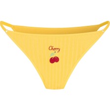 House Of Silk Juicy Joy 'yellow Cherry' Meyve Nakışlı Külot Sarı