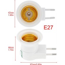 Güncel Çarşı Aç Kapa Anahtarlı Duy Fişli Priz Tipi Gece Lambası, E27 Duylu Ampul Takılabilen