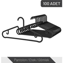 Hilamingo Home 100 Adet Slim Hanger Elbise Kıyafet Giysi Askısı Siyah