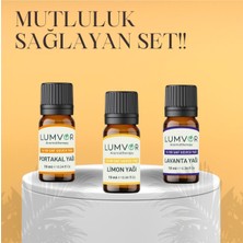 Lumvor Huzur Sağlayıcı Uçucu Yağı 3'lü Set 30 ml %100 Saf Ve Doğal (ESSENTİAL OİL) Aromaterapi