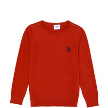 U.S. Polo Assn. Kız Çocuk Kiremit Basic Bisiklet Yaka Kazak 50275851-VR031