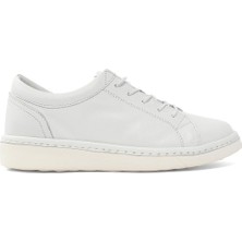 Celal Gültekin Kadın Beyaz Bağcıklı Deri Ayakkabı