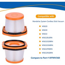 Haashu Shark Wandvac Sistemi WV360 WS620 WS630 Için 4 Paket Yedek Filtre (Yurt Dışından)