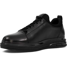 Celal Gültekin Erkek Siyah Kalın Tabanlı Deri Sneaker