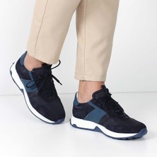 Celal Gültekin Erkek Lacivert Bağcıklı Süet Deri Sneaker