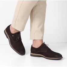 Celal Gültekin Erkek Kahverengi Bağcıklı Nubuk Deri Ayakkabı