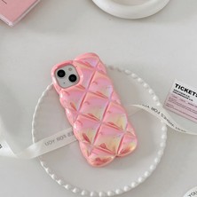 Alstrap Iphone 15 Pro Max Uyumlu Lux Puf Hologram Baklava Dilimli Silikon Kılıf