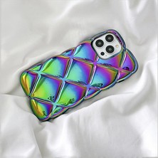 Alstrap Iphone 15 Pro Max Uyumlu Lux Puf Hologram Baklava Dilimli Silikon Kılıf