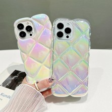 Alstrap Iphone 15 Pro Max Uyumlu Lux Puf Hologram Baklava Dilimli Silikon Kılıf