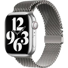 Lopard Apple Watch 10 42MM Metal Ince Spor Premium Hasır Kordon KRD-121