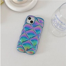 Alstrap Iphone 15 Pro Uyumlu Lux Puf Hologram Baklava Dilimli Silikon Kılıf