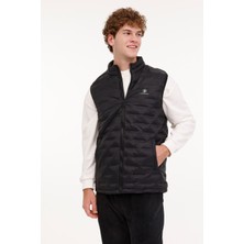 Lumberjack Siyah Erkek Yelek Amott Vest 4pr Normal Kalıp Kolsuz Gömlek Yaka
