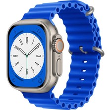 Forzacase Apple Watch 10 42MM Için Oluklu Ocean Silikon Kordon Kayış - FC006