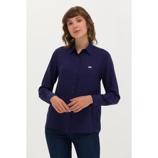 U.S. Polo Assn. Kadın Lacivert Gömlek Desenli 50264189-VR033