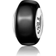 Hector Co Jewellery 925 Ayar Siyah Murano Cam Charm