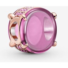 Hector Co Jewellery Pembe Oval Kabaşon Charm
