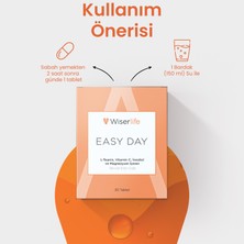 Wiserlife Easy Day L-Teanin, Vitamin C, İnositol ve Magnezyum İçeren Takviye Edici Gıda 30 Tablet