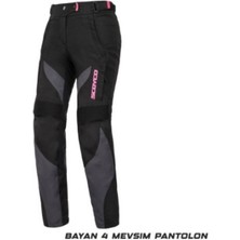 Ebakbak Motosiklet Kadın Pantolonu Korumalı 4 Mevsim Maxdura Kumaş Women Motor Pantolon Siyah Pink