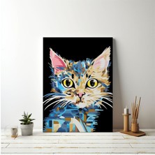 Lero Hobi Sayılarla Boyama Seti Numaralı Tuvale Gerili Fırça Boya Dahil Tam Set 40X50CM | Kedi Sanatı