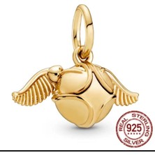 Lines Bijuteri Harry Potter Kanatlı Gold Snatch Charm & Kolye Ucu