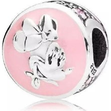 Lines Bijuteri Disney Pembe Minnie Mouse Charm 925 Ayar Gümüş