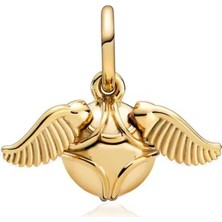Lines Bijuteri Harry Potter Golden Snitch Hareketli Kanatlar Charm 925 Ayar Gümüş