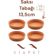 Viapot Toprak Saksı Tabağı 4 Adet (13,5x3,5) Çömlek