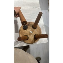 Miamantra Uğur Böceği Figürlü Ahşap Çocuk Taburesi / Ahşap Boyalı ve Oymalı Çocuk Tabure (Portatif Ayaklı )Yükseklik: 24 Cm, Çap: 26 cm