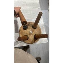 Miamantra Traktör Figürlü Ahşap Çocuk Taburesi / Ahşap Boyalı ve Oymalı Çocuk Tabure (Portatif Ayaklı )Yükseklik: 24 Cm, Çap: 26 cm