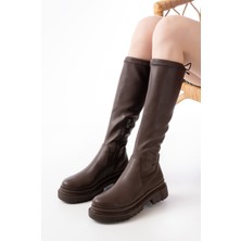 Alinn Butikk 812-2291 Kahverengi Fermuarlı Günlük Kadın Çizme