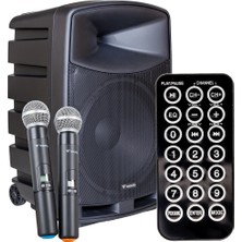 Westa WAP-12505 300W 2 Yollu Hoparlör Taşınabilir Kabin Hoparlör Ses Sistemi Bluetooth 2 Mikrofonlu