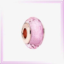 Lines Bijuteri 925 Ayar Yönlü Pembe Murano Cam Charm