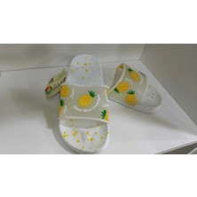 Yazlık Kız Çocuk Ananas Desenli Rahat Taban Günlük Terlik