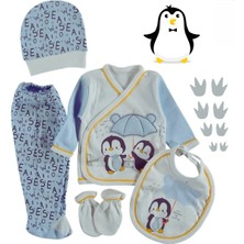 Penguen Desenli 5'li Yeni Doğan Set