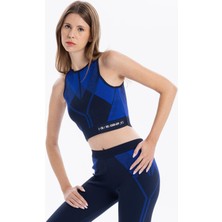 ZERO ZERO THREE NINE Bisiklet Yaka Desenli Midi Top Crop