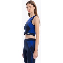 ZERO ZERO THREE NINE Bisiklet Yaka Desenli Midi Top Crop