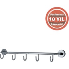 Çelik Banyo Paslanmaz Pirinç Eser 5’li Askılık