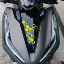 Motosiklet Ön Kafa Bal Peteği Desen Sticker Etiket Modeli
