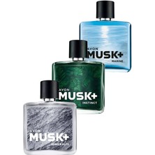 Avon Musk Marine Musk Instinct ve Musk Mineralis 75 ml Erkek Parfüm Seti