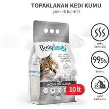 BentySandy Aktif Karbonlu Topaklanan İnce Taneli Kedi Kumu 10l