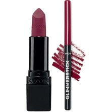 Avon Ultra Mat Ruj Berry Blast ve Glimmerstick Dudak Kalemi Chery Jubilee Seti