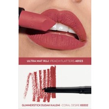 Avon Ultra Mat Ruj Peach Flatters ve Glimmerstick Dudak Kalemi Coral Desire Seti