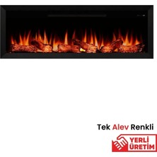 Zaya Alaf 160 Metal Çerçeveli Elektrikli Şömine - Isıtıcılı, Tek Renkli (Alev Renkli), Kumandalı