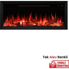 Zaya Alaf 130 Metal Çerçeveli Elektrikli Şömine - Isıtıcılı, Tek Renkli (Alev Renkli), Kumandalı