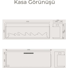 Zaya Laden 150 Üç Taraf Cam Çerçeveli Elektrikli Şömine - Isıtıcılı, Sınırsız Renkli (Rgb), Kumandalı