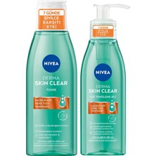 NIVEA Derma Skin Clear Nisainamid ve Salisilik Asit (BHA) içeren Yüz Temizleme Jeli 150ml ve Tonik 200ml