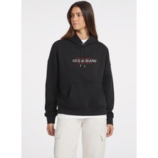 Guess Jeans Siyah Kadın Kapüşon Yaka Normal Kalıp Desenli Sweatshirt Gj Hood Os Amerıcan - Organıc Co/pl