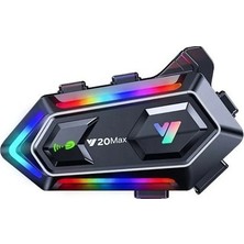 Wair Teknoloji Y20 Max 2 Kişi Bağlantılı Rgb Işıklı 1000MAH Bluetooth Motosiklet Kask Kulaklık Intercom Uyumlu