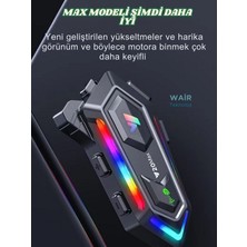 Wair Teknoloji Y20 Max 2 Kişi Bağlantılı Rgb Işıklı 1000MAH Bluetooth Motosiklet Kask Kulaklık Intercom Uyumlu