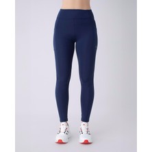 Logo Maia Kadın Mavi Skin Fit Tayt